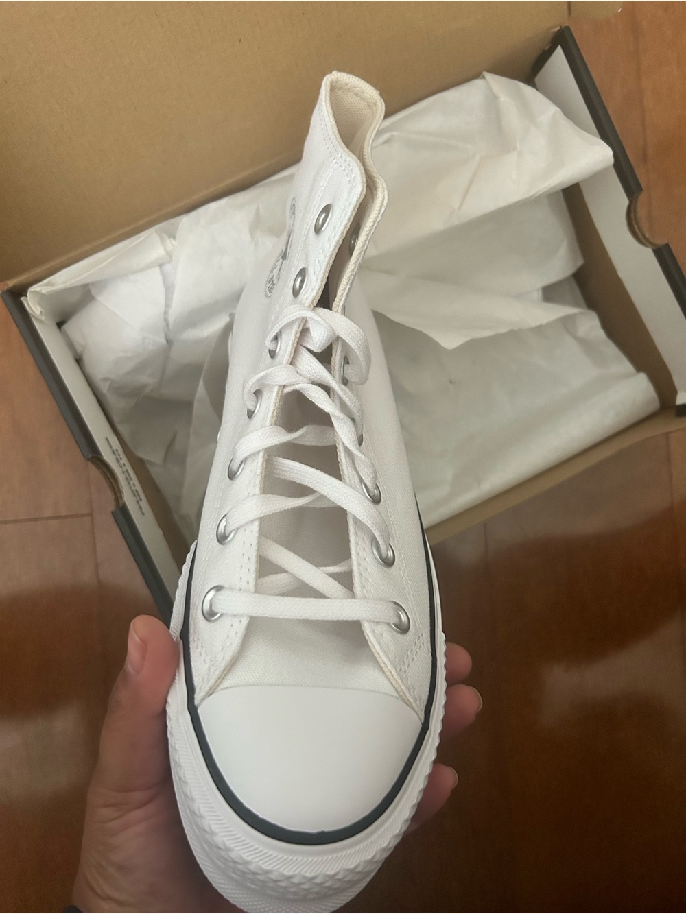 Converse White High Top Canvas Sneakers - Picture 2 of 6